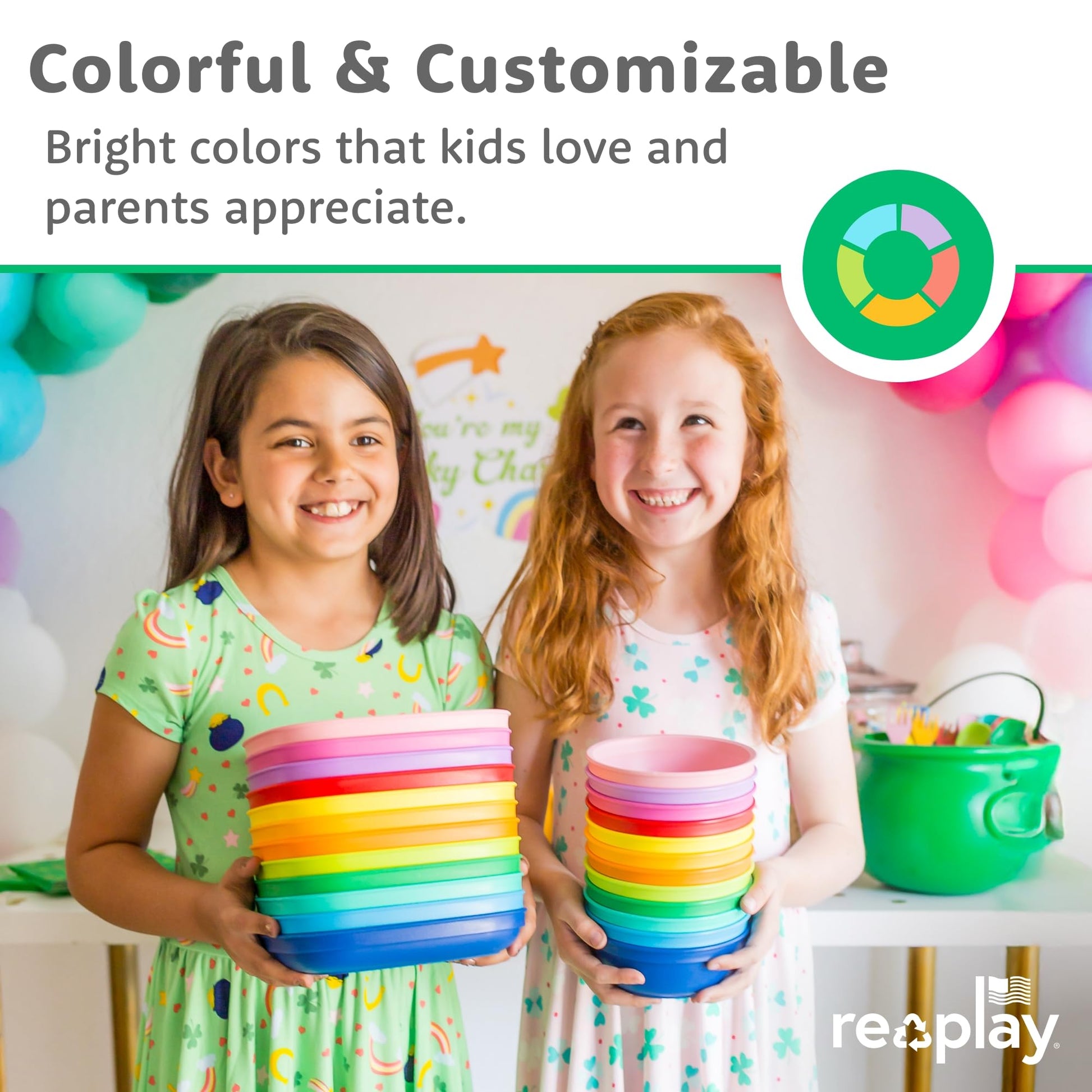 Three stackable Re Play deep walled toddler snack bowls