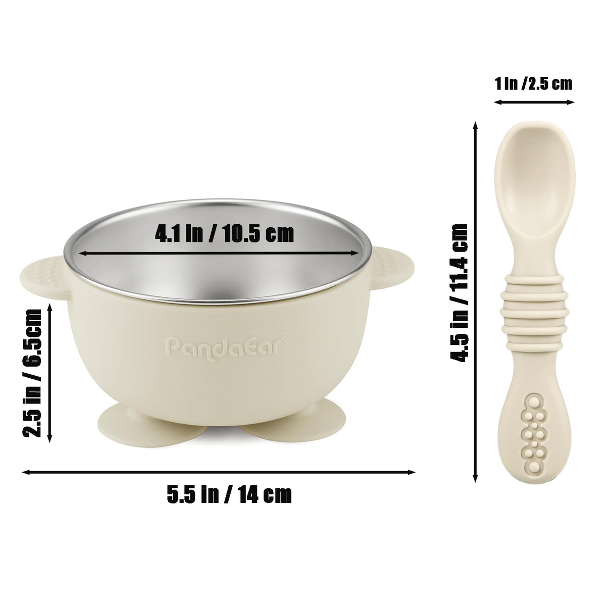 Close up of soft silicone feeding spoons for babies