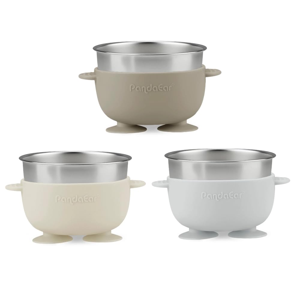 Top view of baby suction bowls showing non-slip base