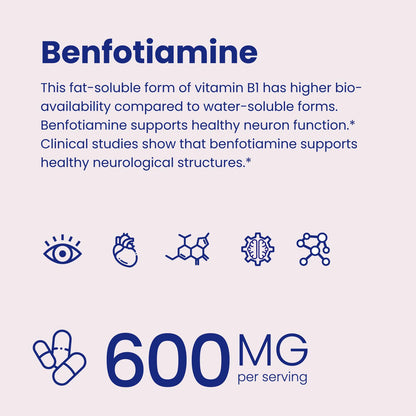 VHC dietary supplement label showing fat soluble thiamine ingredients and 600mg serving size details