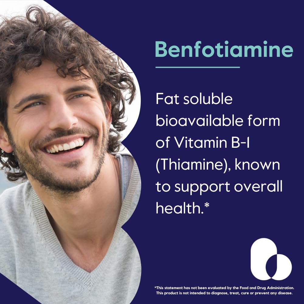 BESTVITE Benfotiamine 150mg supplement facts panel detailing non-GMO vegan ingredients