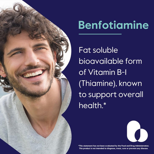 BESTVITE Benfotiamine 150mg supplement facts panel detailing non-GMO vegan ingredients