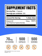 BulkSupplements Vitamin B1 supplement bottle nutritional label details