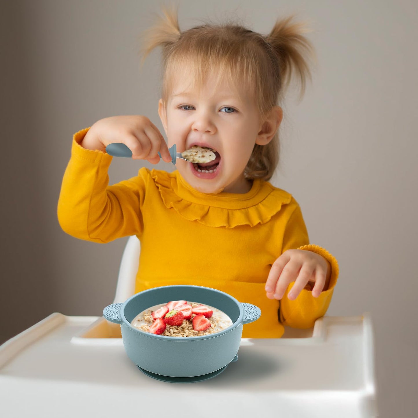 Multicolor baby led weaning bowls set