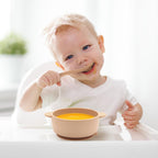 Soft silicone baby bowl with ergonomic handles