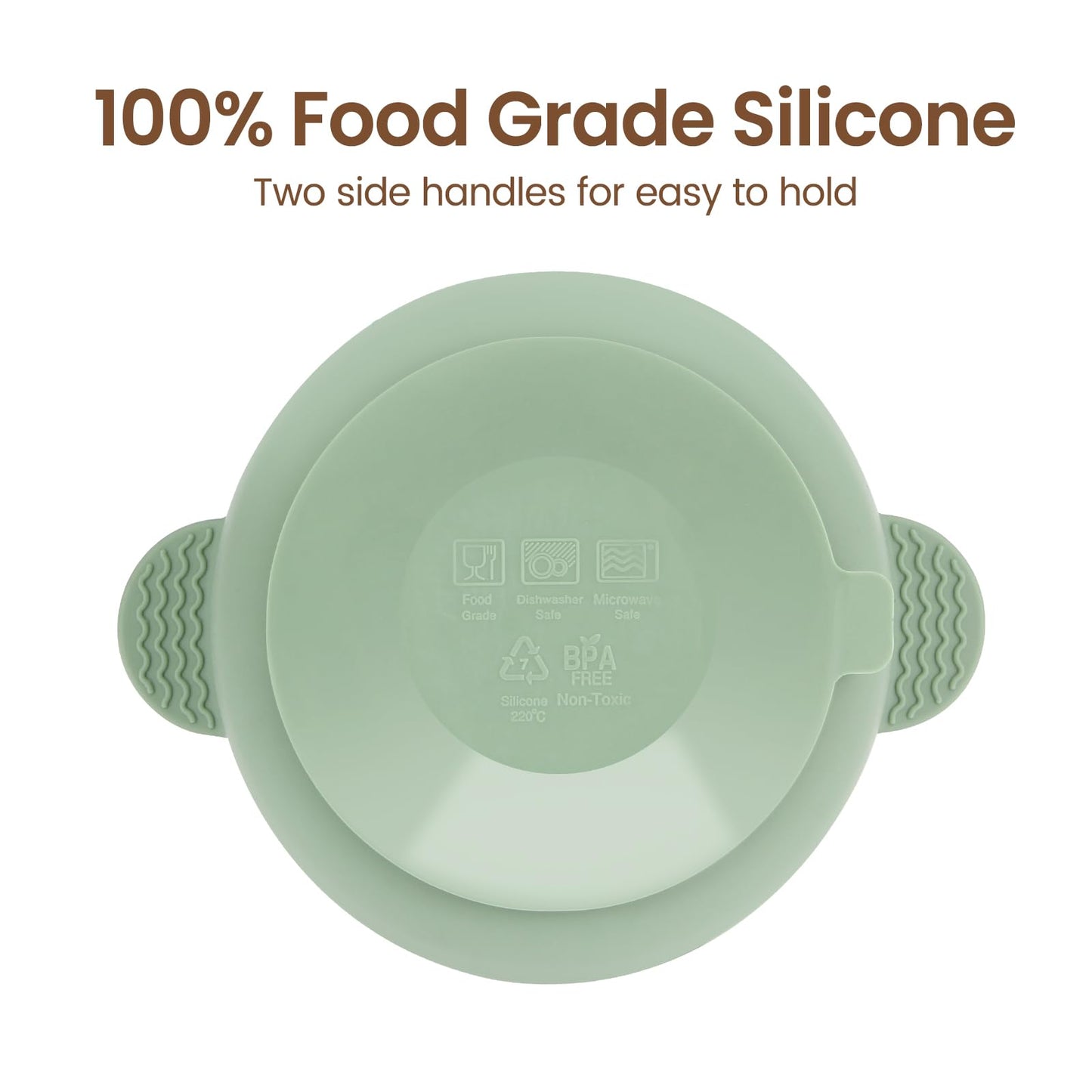 Side profile of Eascrozn suction food bowl