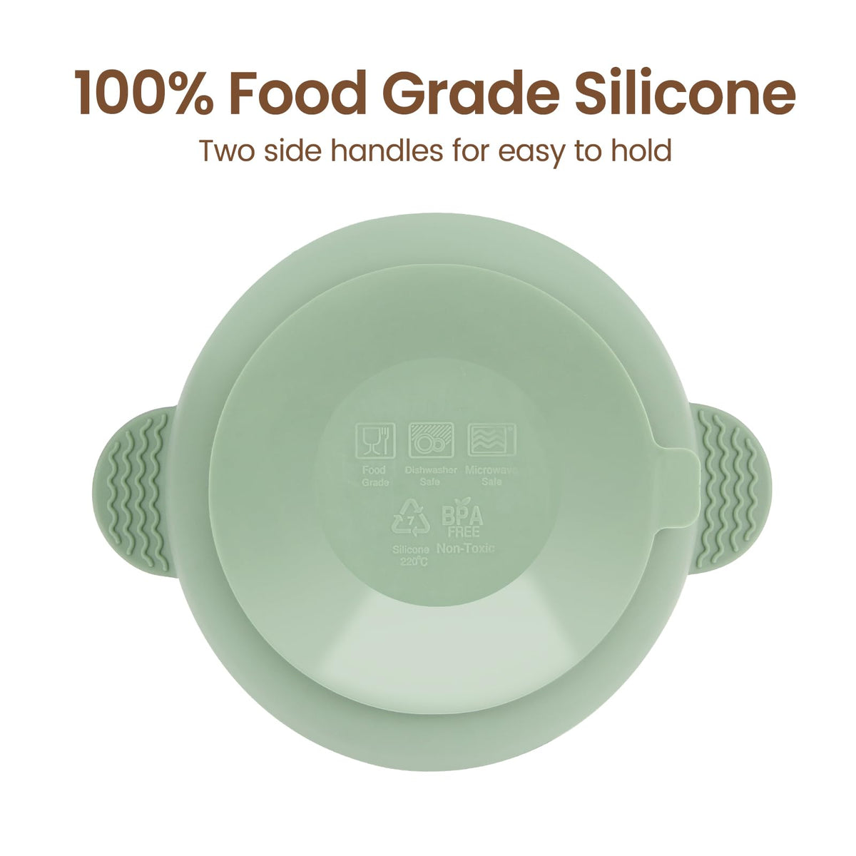 Side profile of Eascrozn suction food bowl