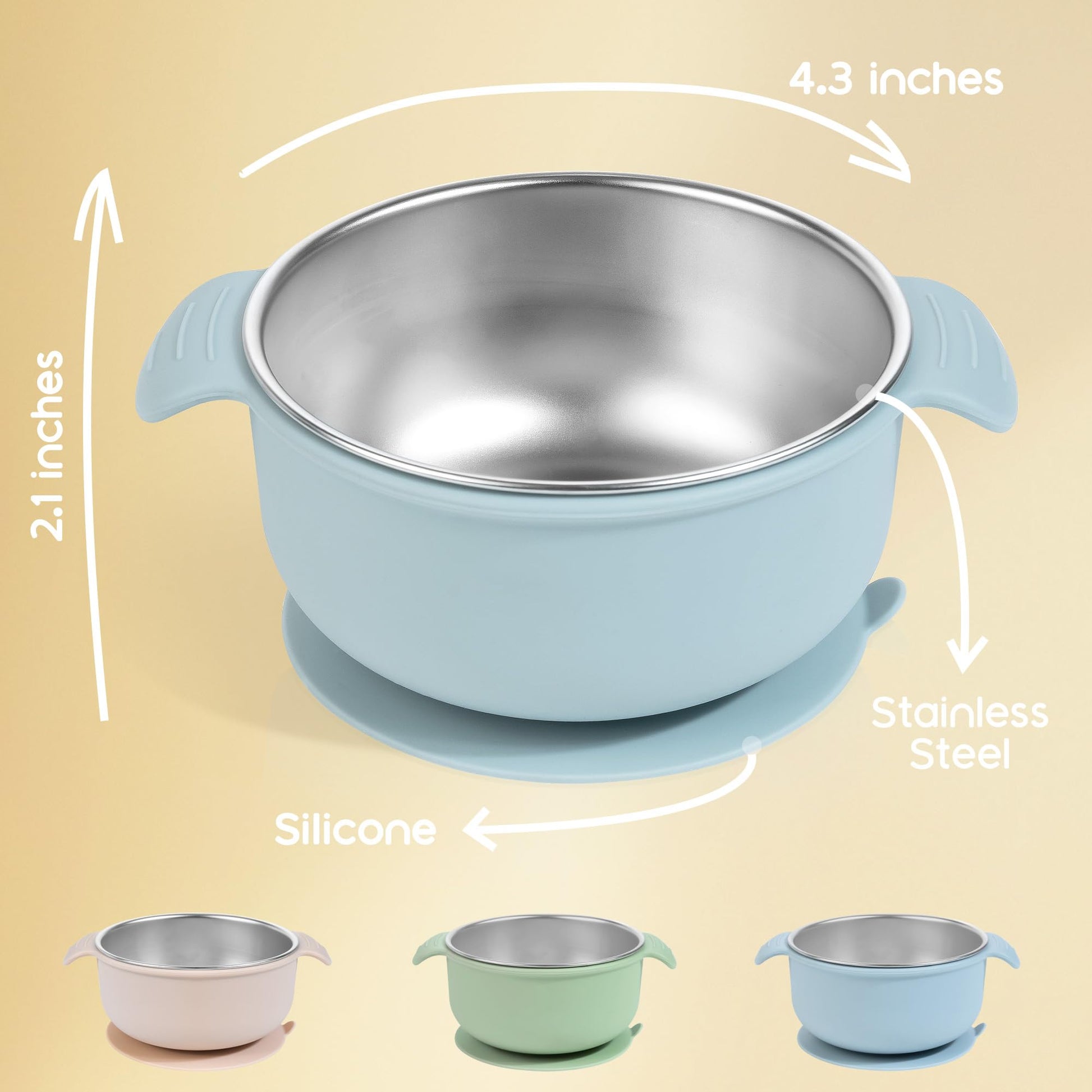 Side profile of Bella's Friends suction bowl showing silicone base