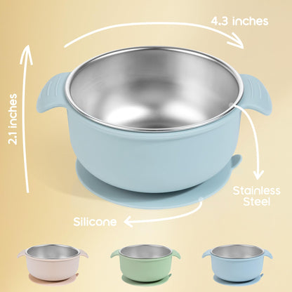 Side profile of Bella's Friends suction bowl showing silicone base