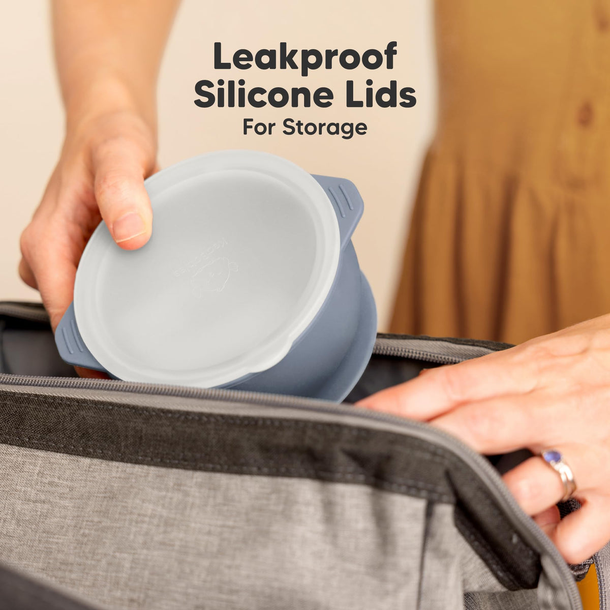 KeaBabies suction bowl showing the easy release tab feature