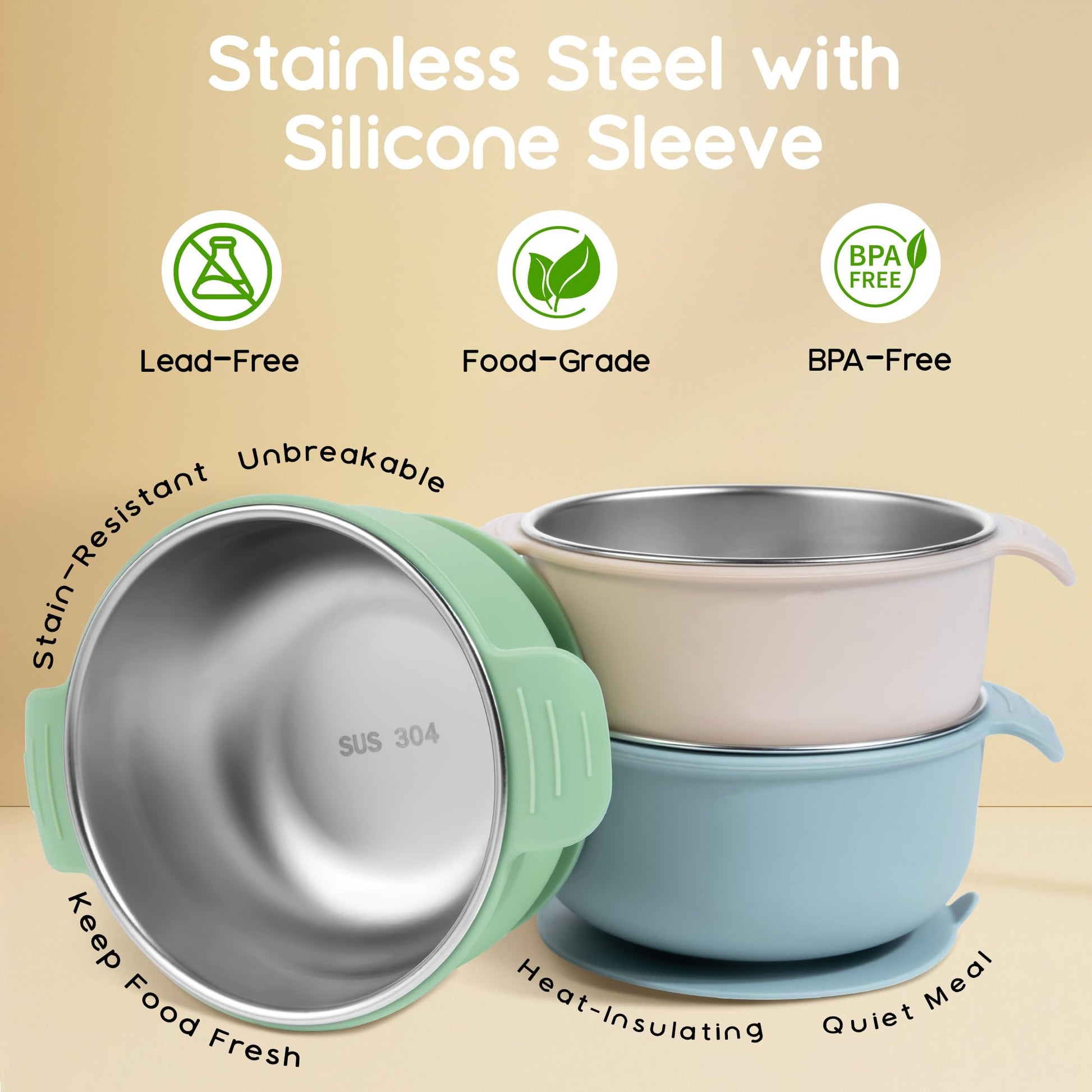Close up of silicone suction tab on baby feeding bowl