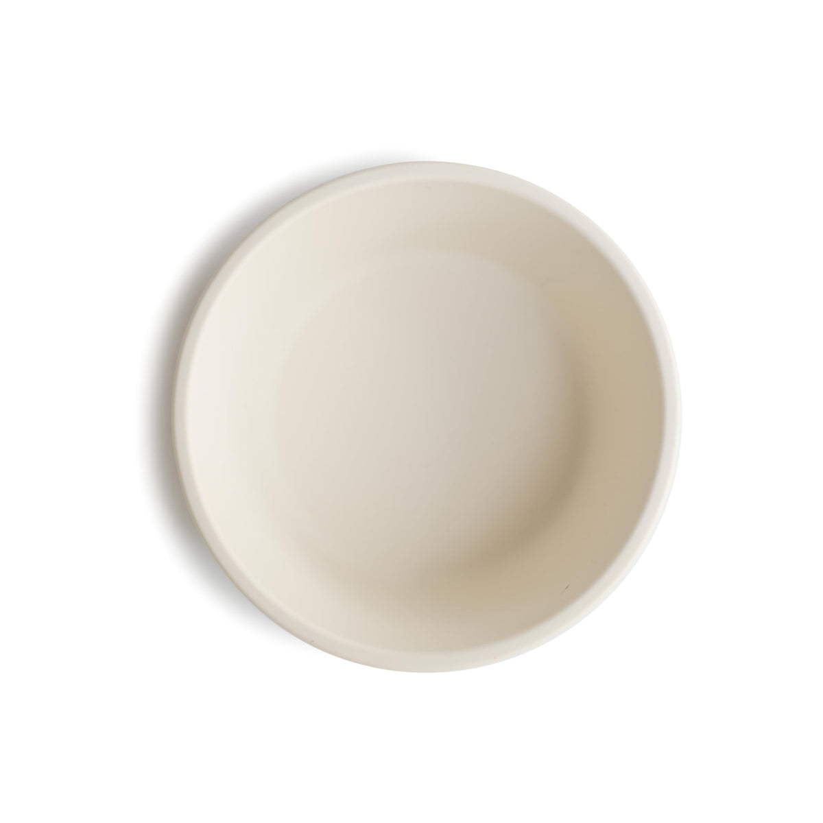 Close up of Mushie baby feeding bowl showing suction base