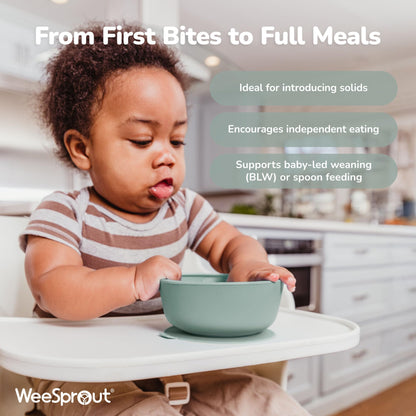 WeeSprout toddler bowl showing strong suction base detail