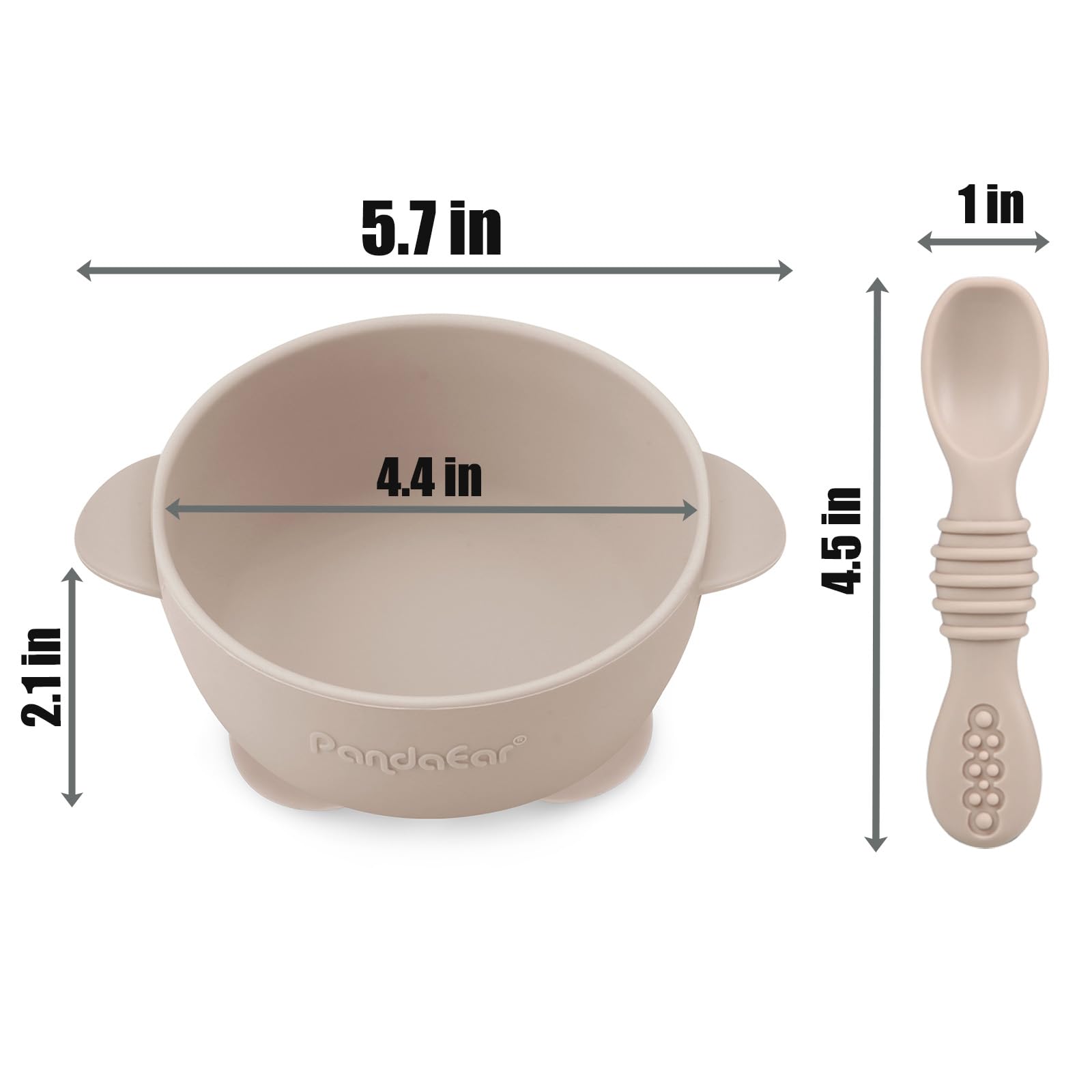 Close up of triple suction base on PandaEar baby bowl