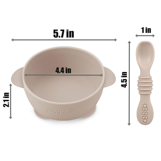Close up of triple suction base on PandaEar baby bowl
