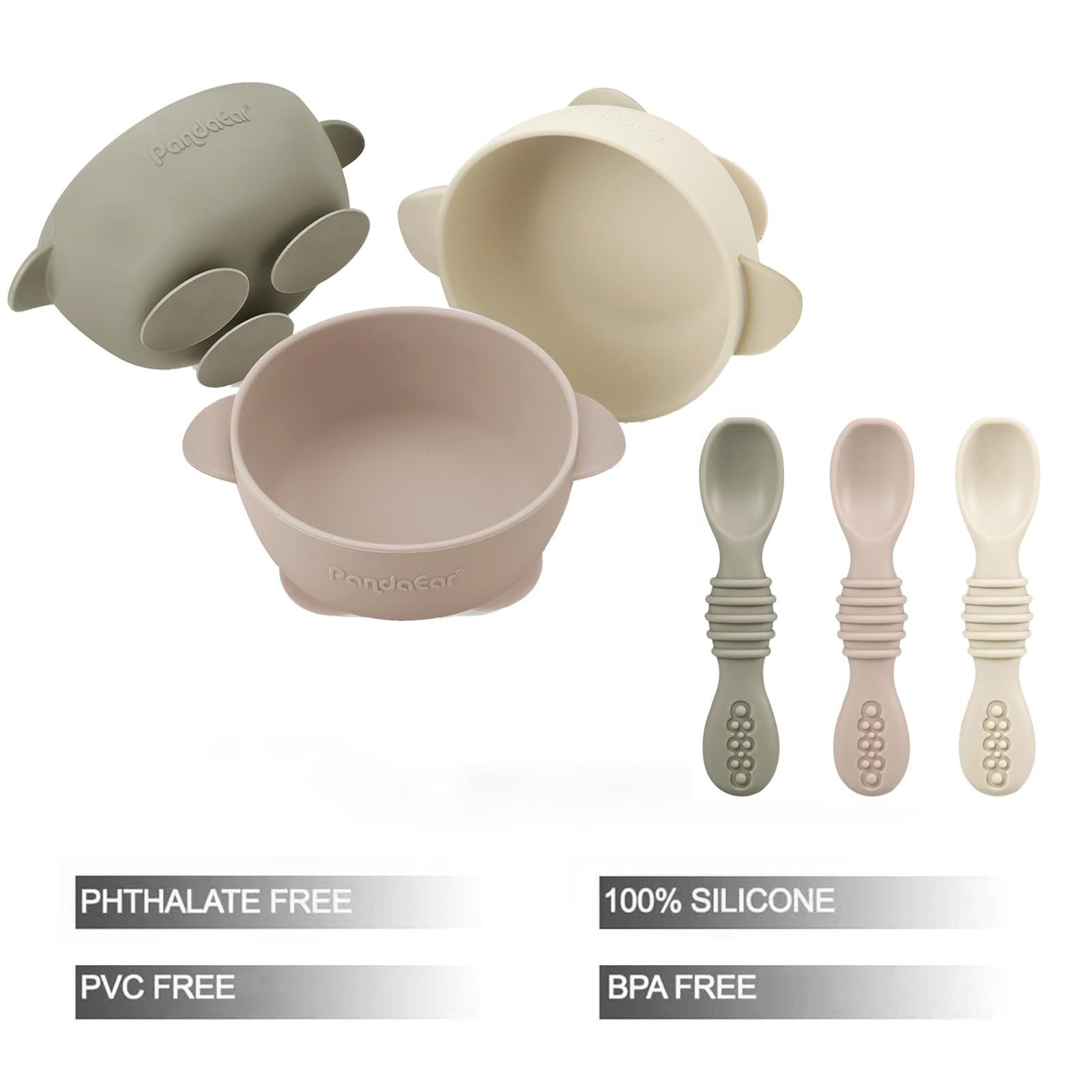 Soft silicone baby feeding spoons set for toddlers