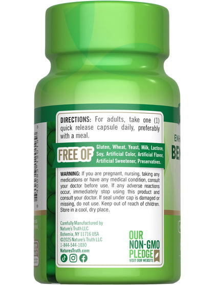 Nature's Truth Benfotiamine premium imported vitamin B1 precursor bottle side view instructions