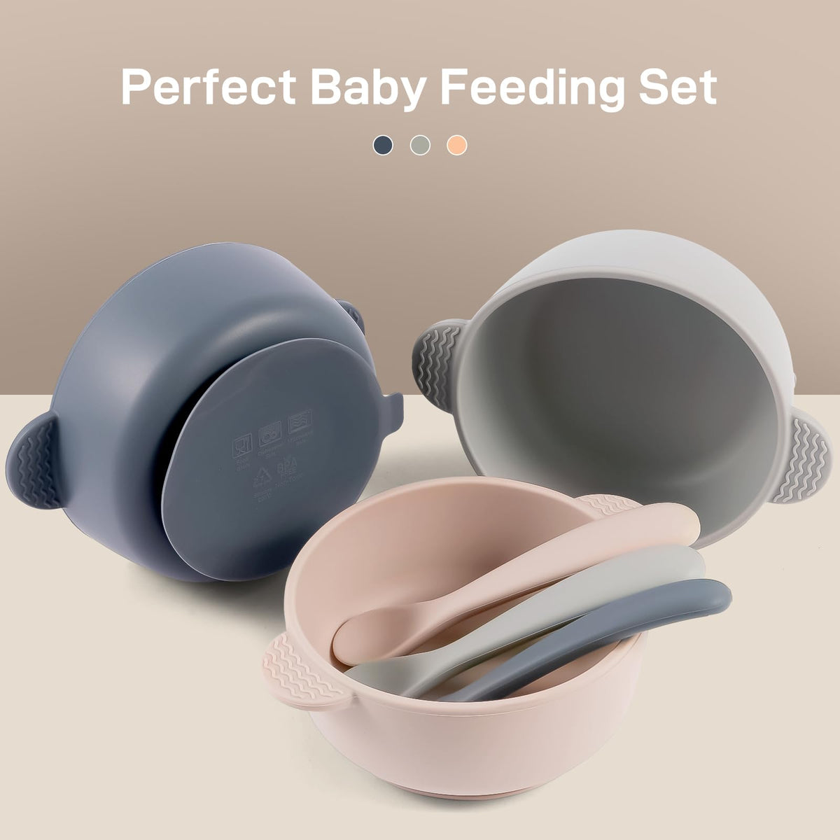 Close up of Eascrozn silicone bowl suction base on highchair tray
