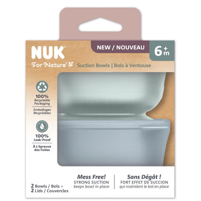 NUK For Nature blue suction bowl and lid packaging