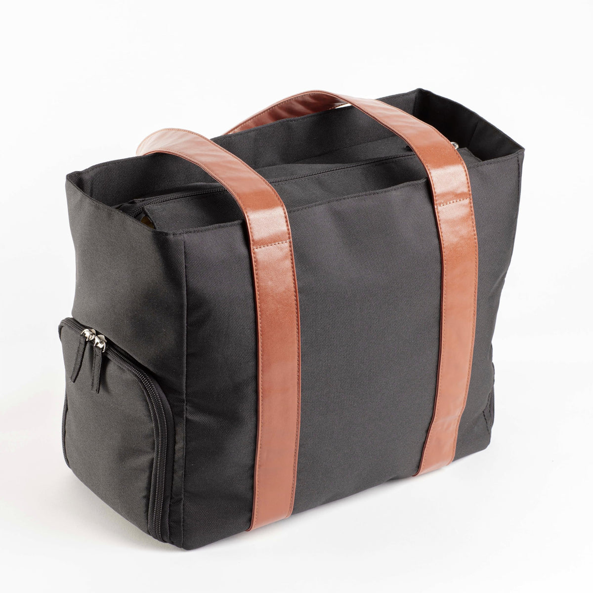 Dr. Brown's breast pump storage bag highlighting the water-resistant material exterior