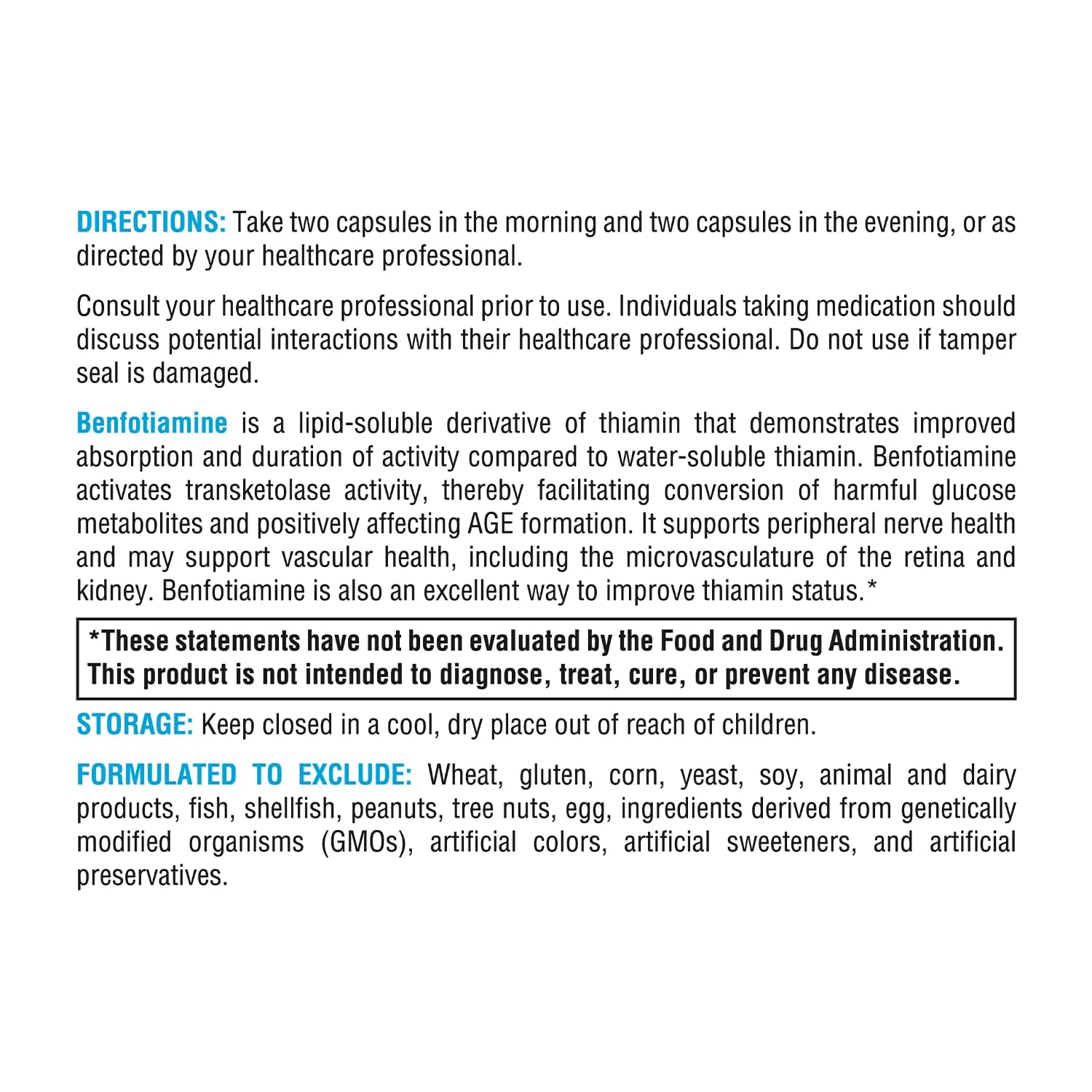 XYMOGEN thiamine B1 supplement highly bioavailable lipid soluble formula nutrition facts label