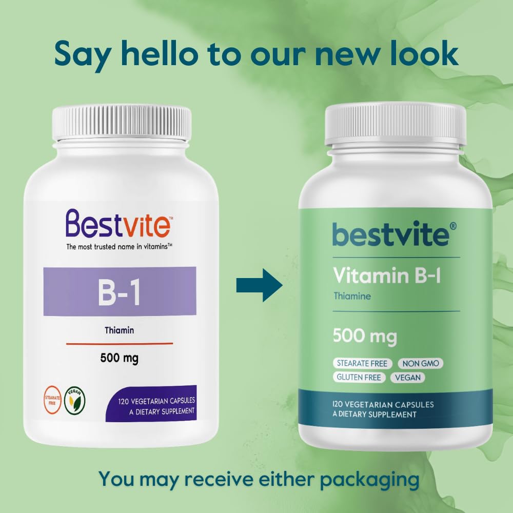 Bestvite Vitamin B1 Thiamin full packaging layout with quality certification badges