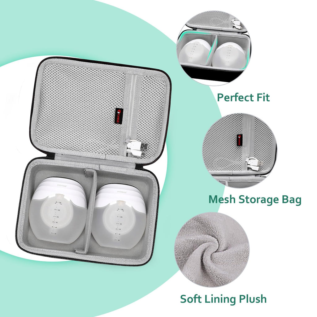 XANAD protective travel bag open view displaying dual pump compartments and accessory mesh pocket
