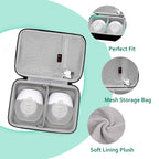 XANAD protective travel bag open view displaying dual pump compartments and accessory mesh pocket
