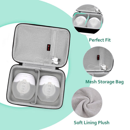 XANAD protective travel bag open view displaying dual pump compartments and accessory mesh pocket