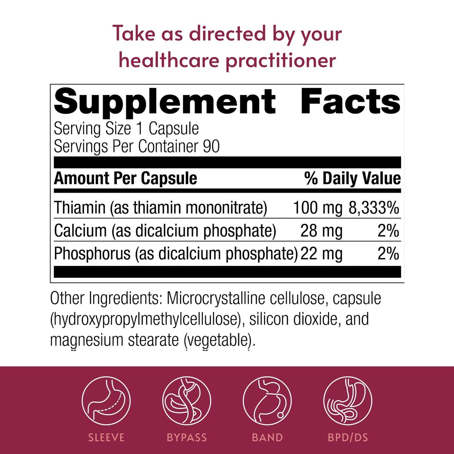 Authentic USA imported Bariatric Advantage thiamine supplement for post-op nutrition