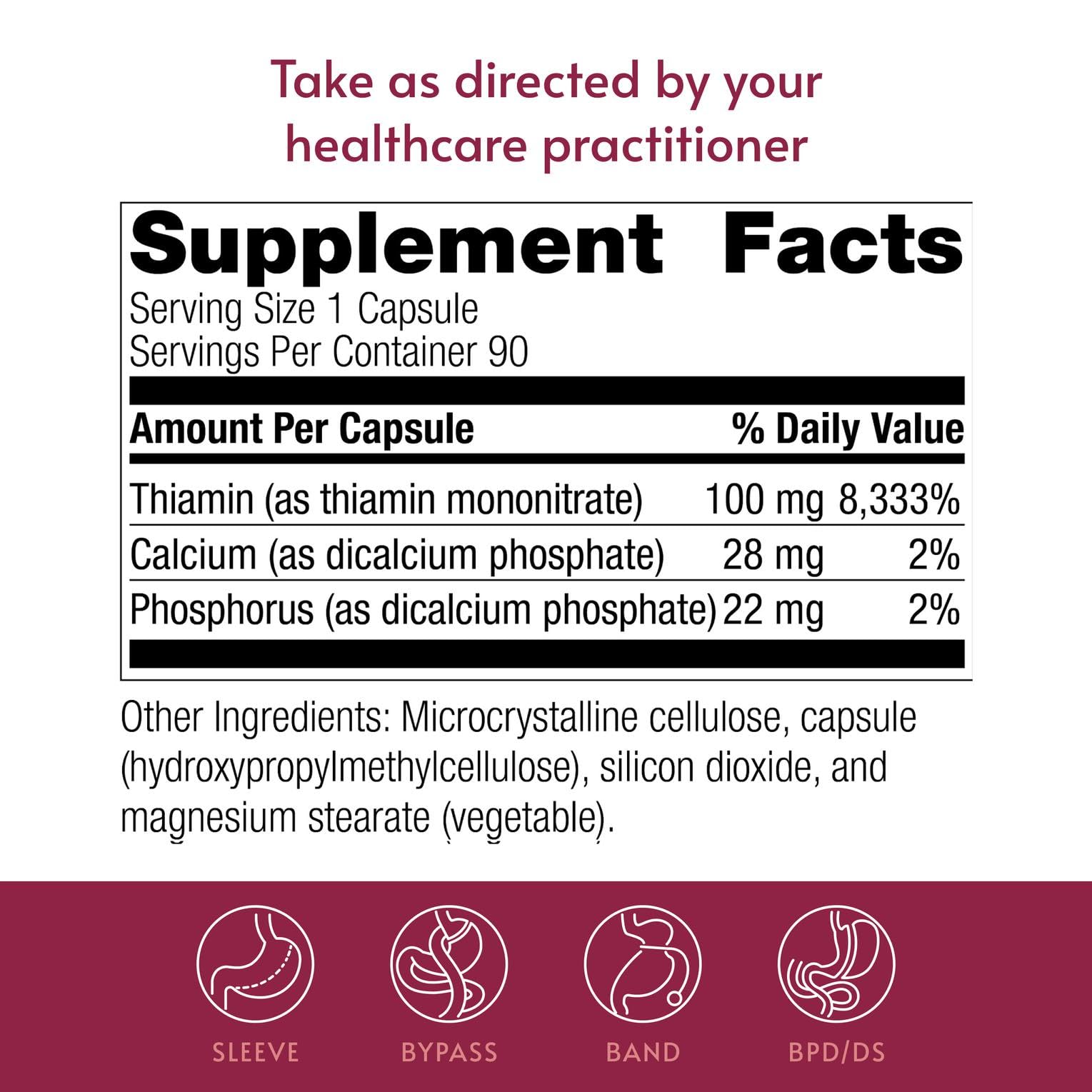 Authentic USA imported Bariatric Advantage thiamine supplement for post-op nutrition