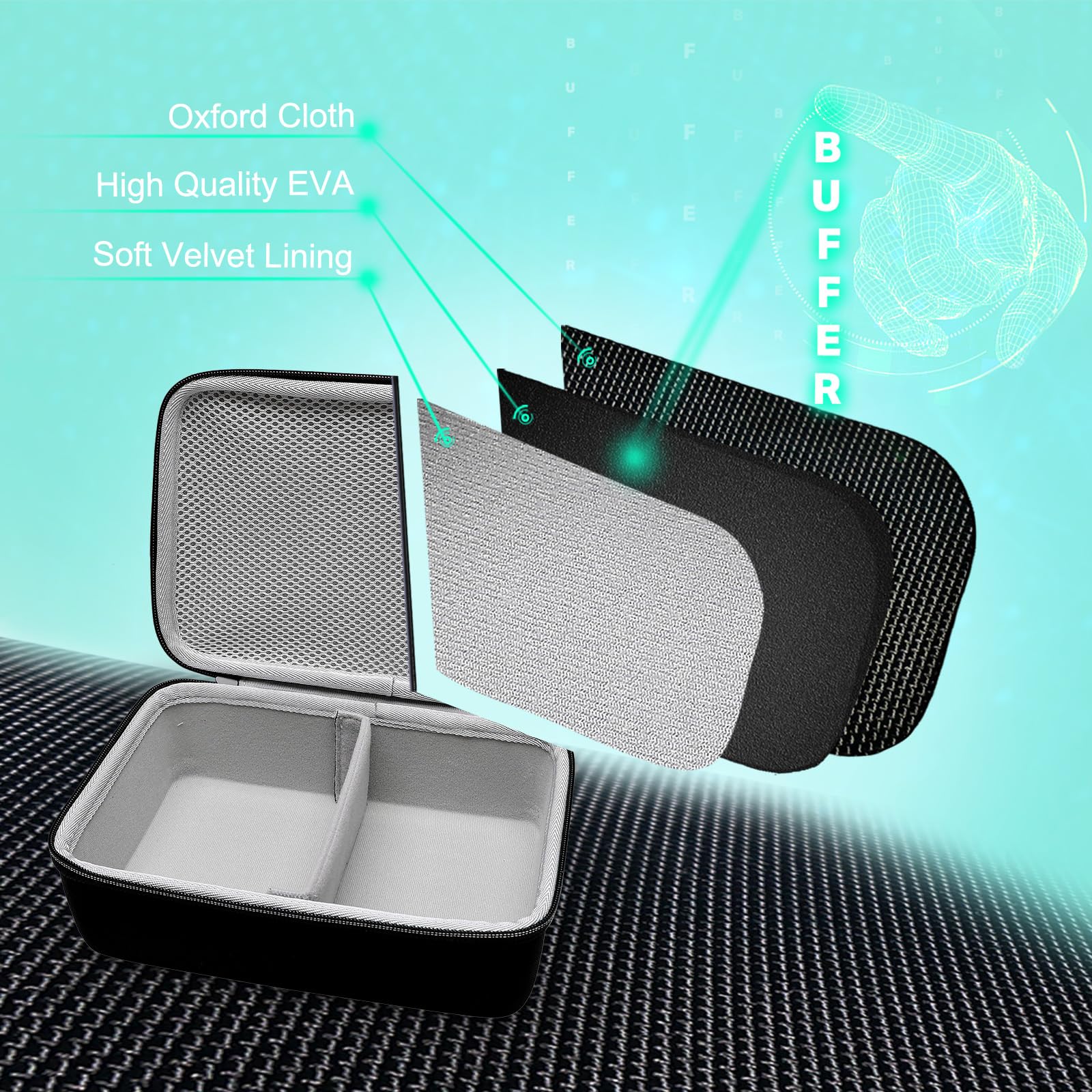 XANAD travel storage case for hands free pumps showcasing the built in soft handle