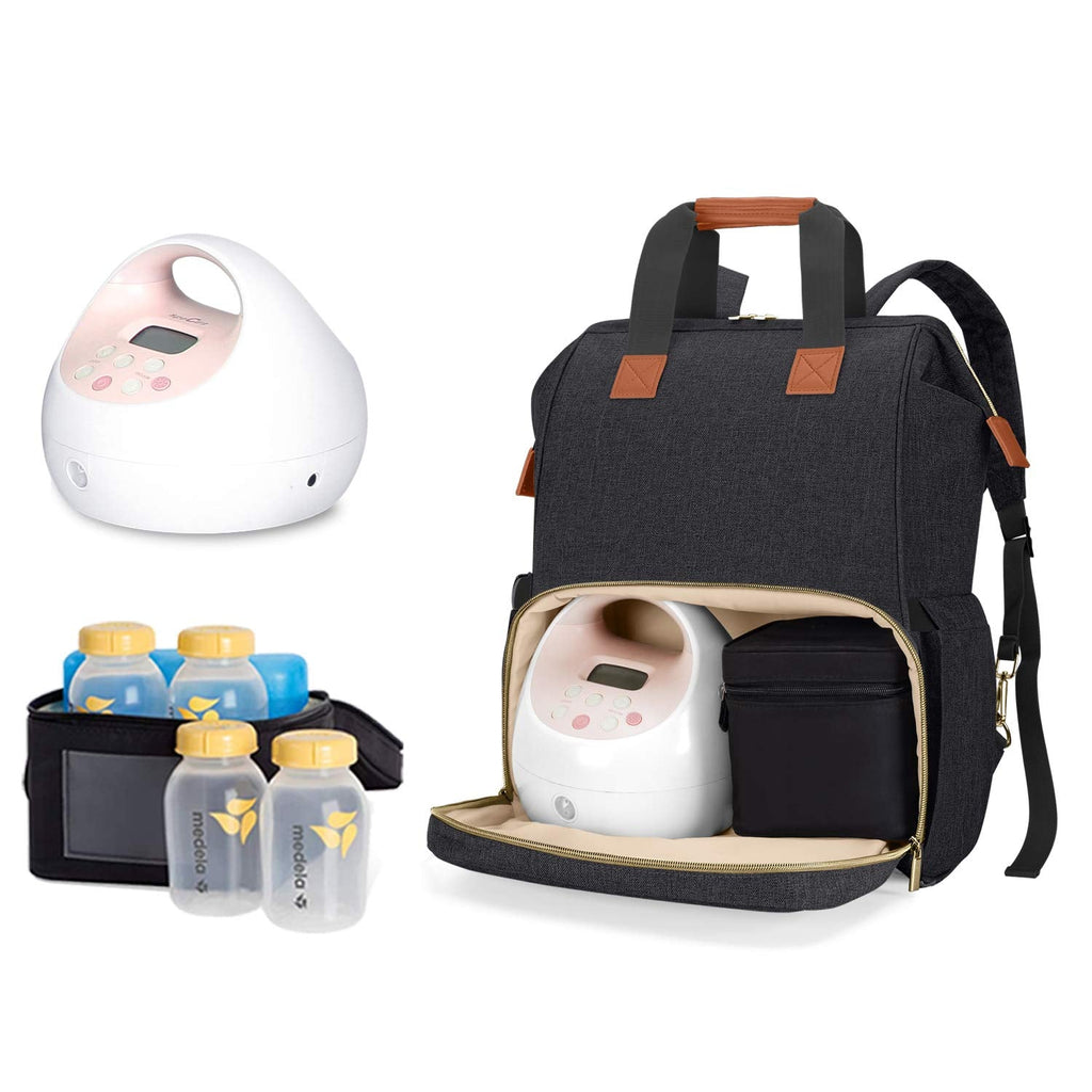 Teamoy Breast Pump Backpack being worn by a working mother showing padded straps