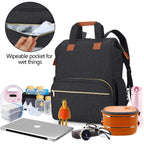 Teamoy Breast Pump Tote Bag interior view showing laptop sleeve and pockets