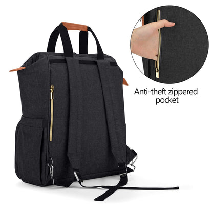 Teamoy commuter bag rear view highlighting the secure anti-theft zipper pocket