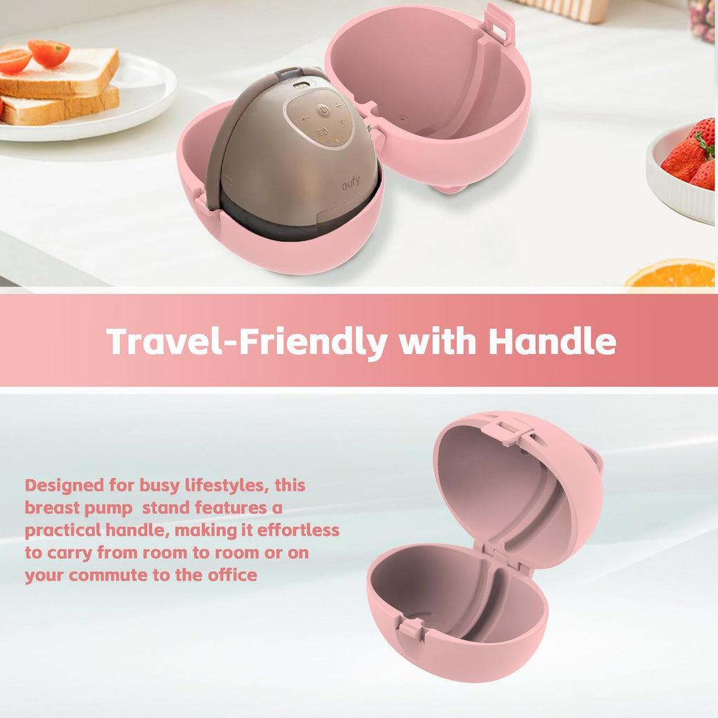 LayeredNest compact diaper bag friendly pump storage container in pastel pink