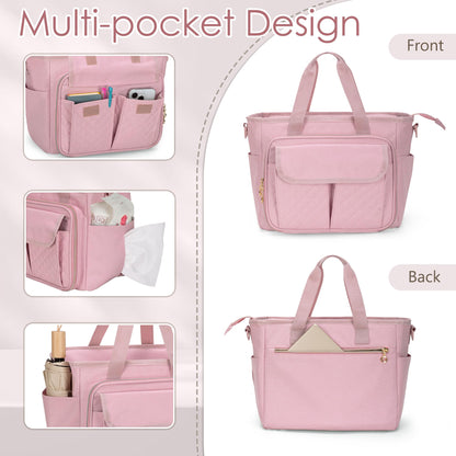 LUXJA breast pump carrier bag displayed alongside the included moisture resistant waterproof mat.