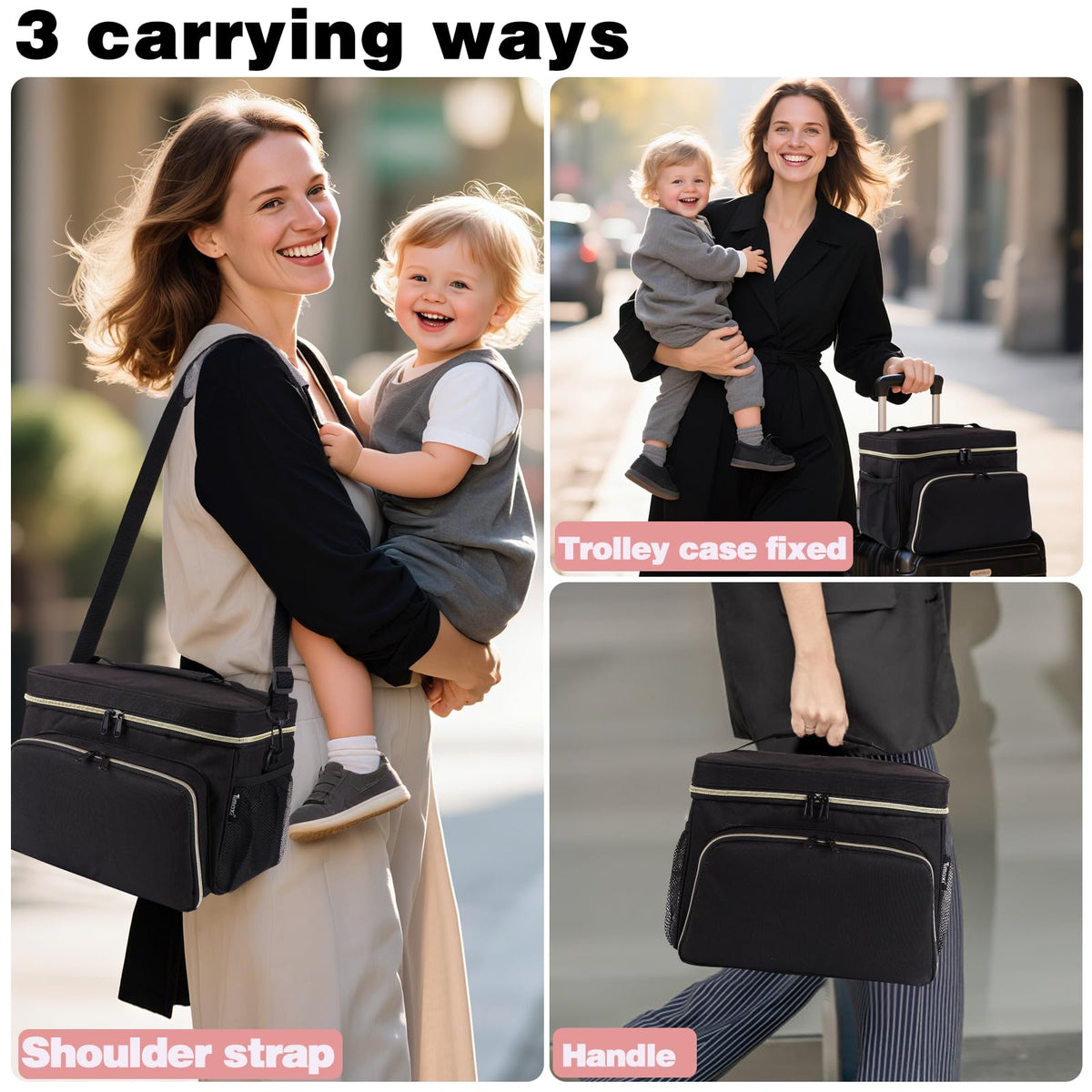 Timoxi pumping bag open compartment displaying custom fit space for Spectra S1 and S2 hospital grade breast pumps.