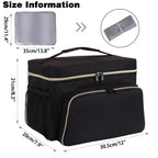 Timoxi insulated travel tote lower section showcasing aluminum film lining with the reusable breastmilk ice pack and baby bottles.