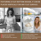 Animoasis leak proof breast pump holder placed inside a modern refrigerator shelf