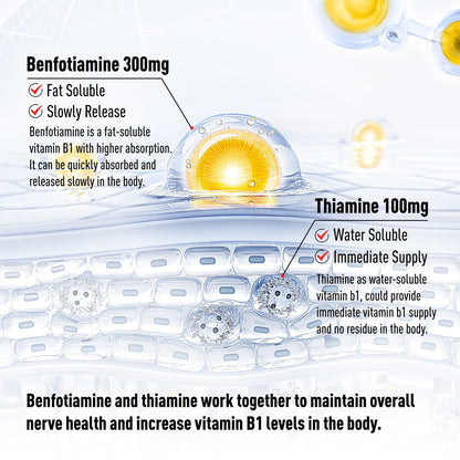 Close up view of the vegan and non GMO seals on the GREABBY Vitamin B1 bottle