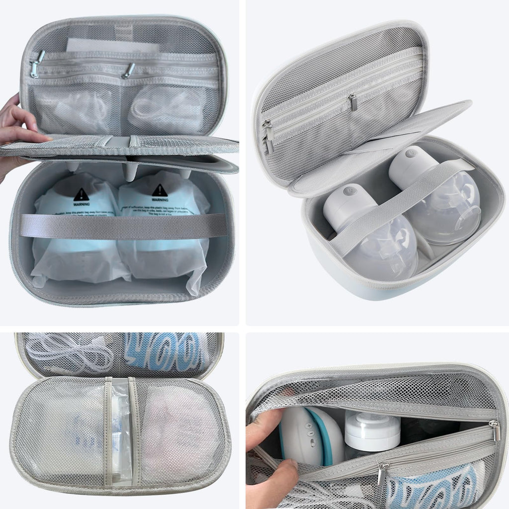 Gowing hard shell pumping bag showing the easy to clean water resistant outer zipper closure.