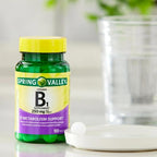 Spring Valley Vitamin B1 250 Milligrams tablets supplement bottle side profile view