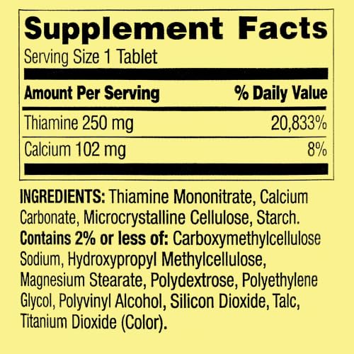 Spring Valley Vitamin B1 100 Tablets bottle cap and safety seal closeup