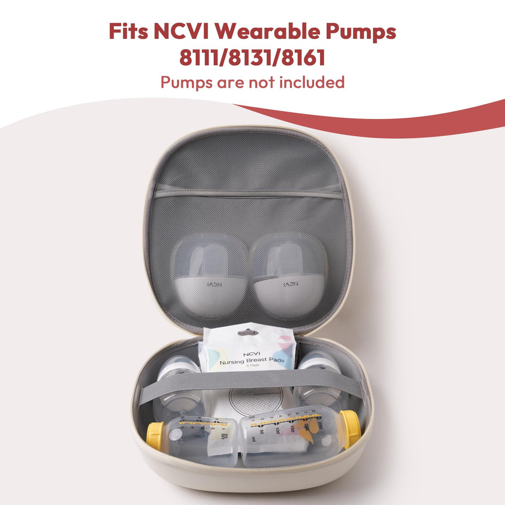 NCVI waterproof breast pump case being wiped clean with a damp cloth