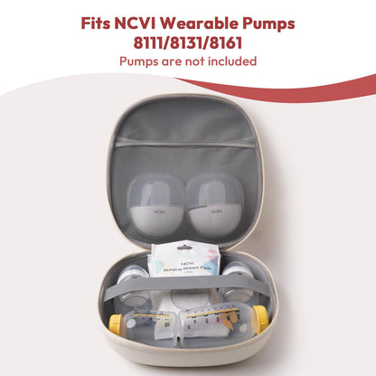 NCVI waterproof breast pump case being wiped clean with a damp cloth