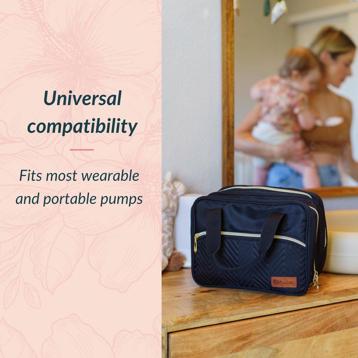Ameda breastmilk cooler compartment close up highlighting the thick thermal insulation material.