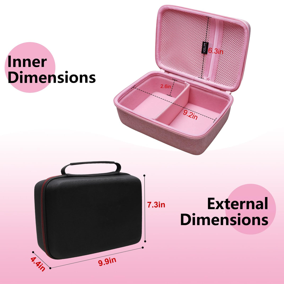 L LTGEM EVA travel organizer highlighting the protective central isolation baffle.