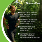 NaturesPlus sustained release thiamine tablets bottle back view