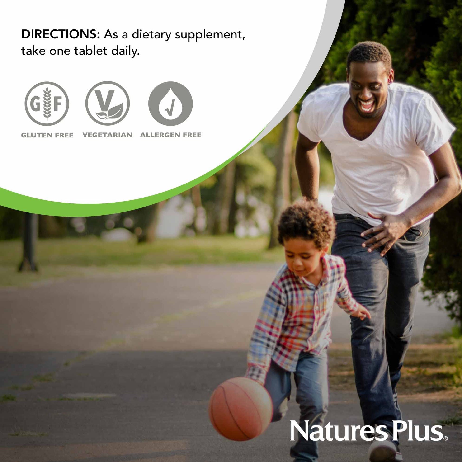 Imported USA health supplement NaturesPlus Vitamin B1 bottle on white background